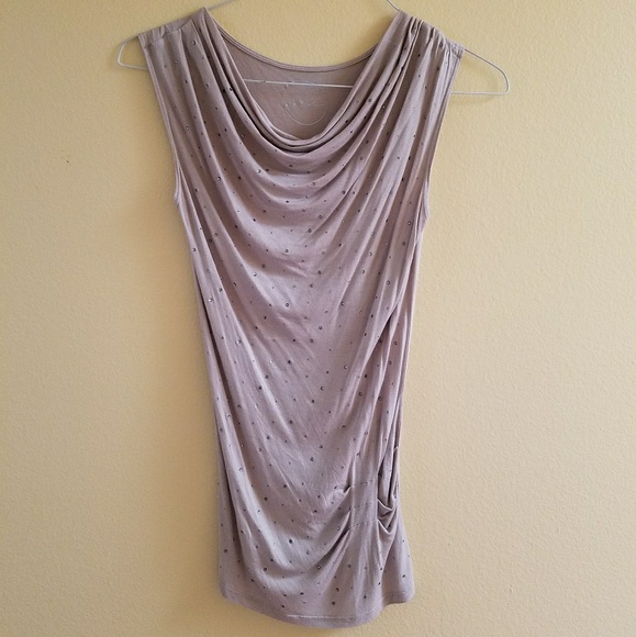 3/$20 INC Taupe Sleeveless Top with Sparkling Sequins - Picture 3 of 6